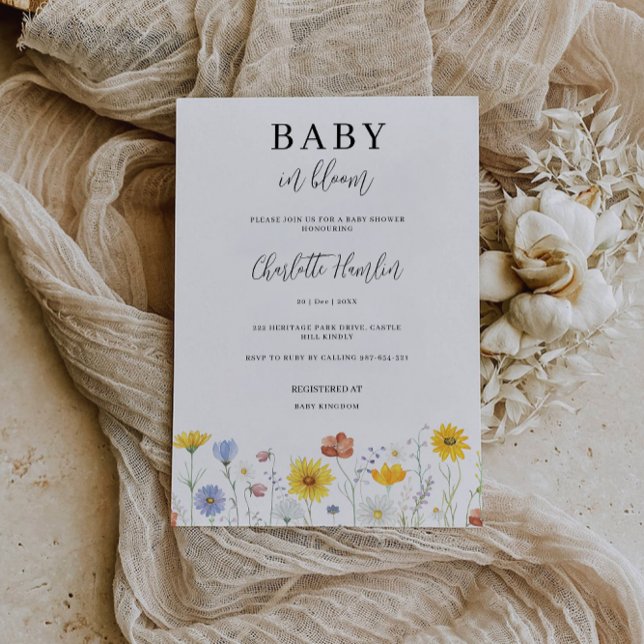 Baby in Bloom wildflower Baby Shower Invitation (Baby in Bloom wildflower Baby Shower Invitation)