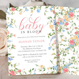 Baby in Bloom Wildflower Baby Shower Invitation