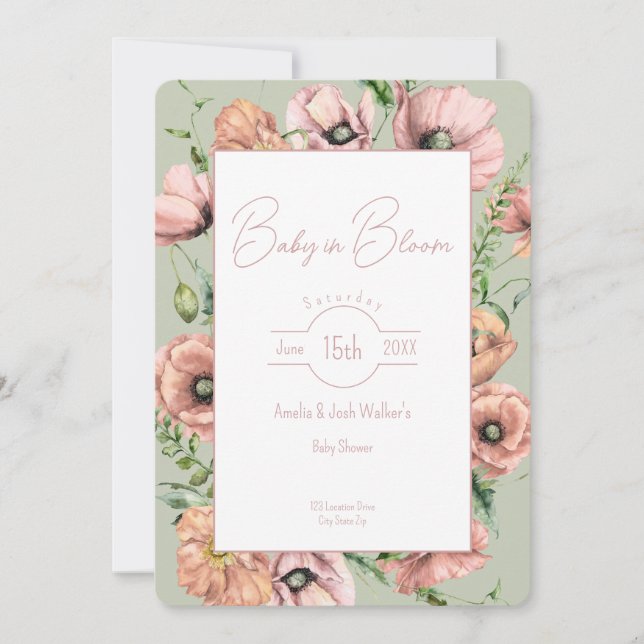 Baby in Bloom Wildflower Baby Shower Invitation (Front)