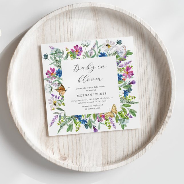 Baby In Bloom Wildflower Baby Shower Invite (Creator Uploaded)