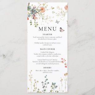 Baby in Bloom Wildflower Baby Shower Menu
