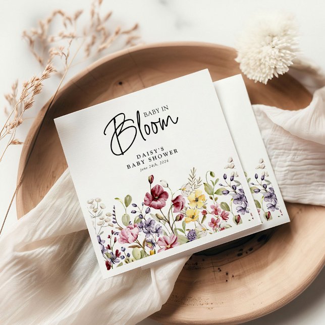 Baby in Bloom Wildflower Baby Shower Napkin (Creator Uploaded)