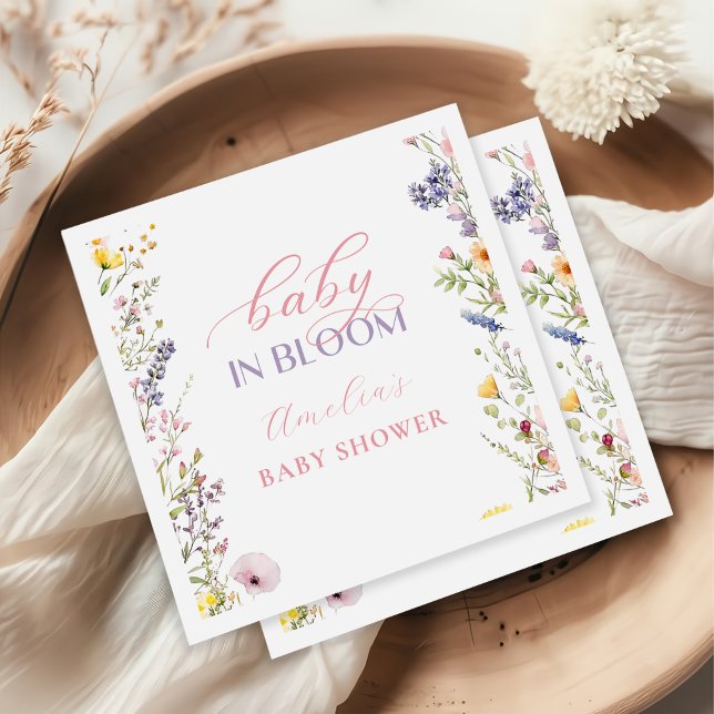 Baby In Bloom Wildflower Baby Shower Napkins (Creator Uploaded)
