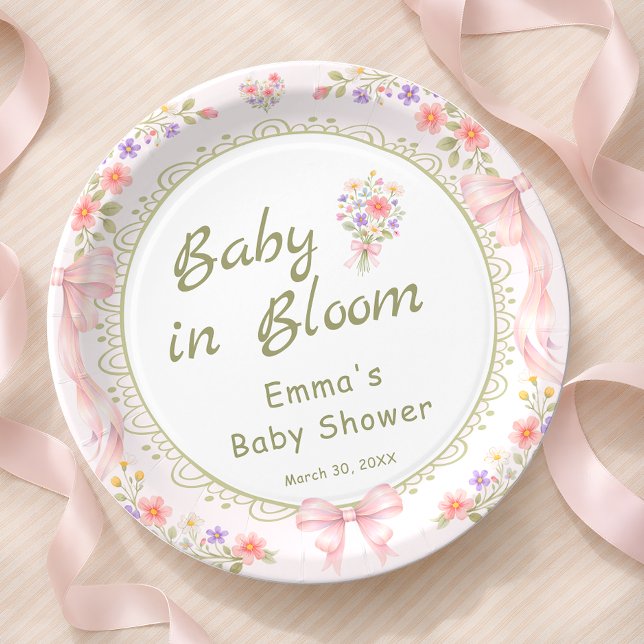 Baby in Bloom Wildflower Baby Shower Paper Plate (Creator Uploaded)