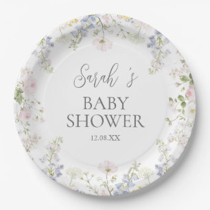 Baby in Bloom Wildflower Baby Shower  Paper Plate