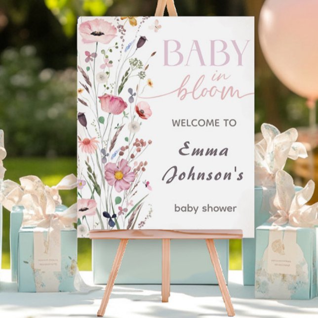 Baby in Bloom Wildflower Baby Shower Poster (Creator Uploaded)