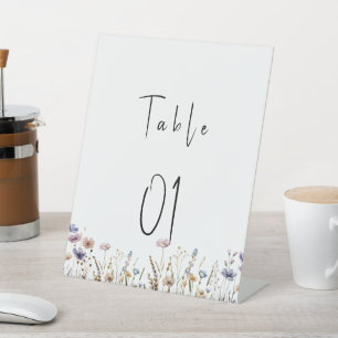 Baby In Bloom Wildflower Baby Shower Table Numbers Pedestal Sign