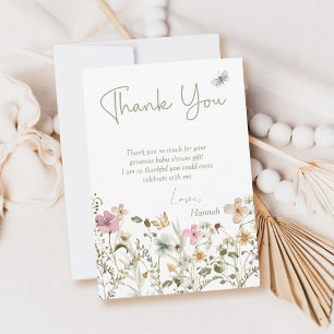Baby in Bloom Wildflower Baby Shower Thank You Card