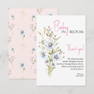 Baby In Bloom Wildflower Baby Shower Thank You Card