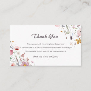 Baby in Bloom Wildflower Baby Shower Thank You Enclosure Card
