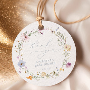 Baby in Bloom Wildflower Baby Shower Thank You  Favour Tags