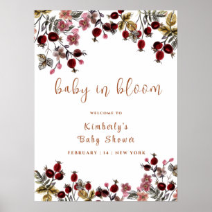 Baby In Bloom Wildflower Baby Shower Welcome  Poster