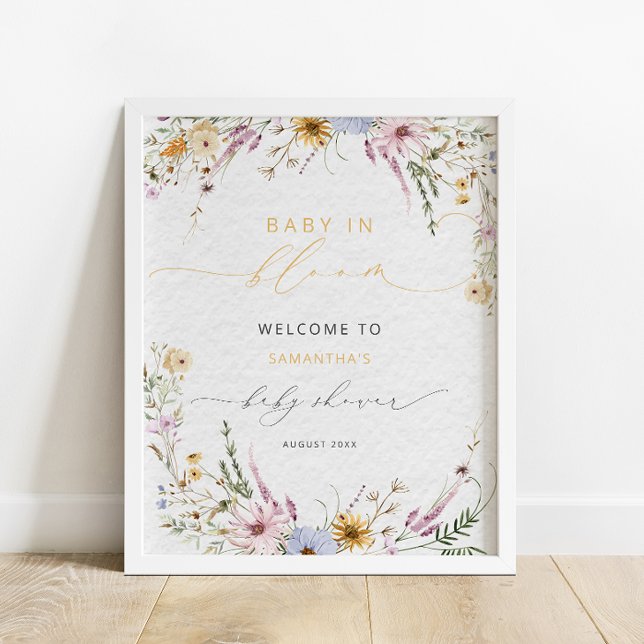 Baby in Bloom Wildflower Baby Shower Welcome Poster (Creator Uploaded)