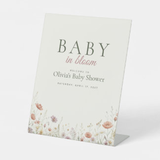 Baby in Bloom Wildflower Baby Shower Welcome Sign