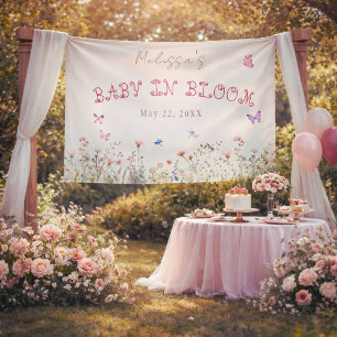 Baby in Bloom Wildflower Backdrop Banner