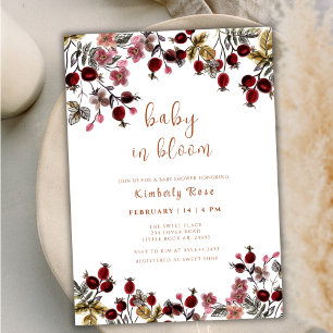 Baby In Bloom Wildflower Berry Baby Shower Invitation