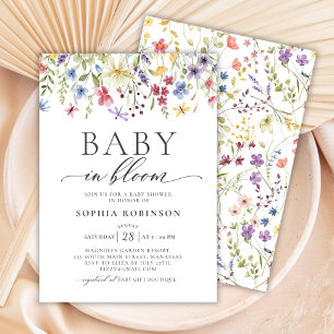 Baby in Bloom Wildflower Boho Baby Shower  Invitation