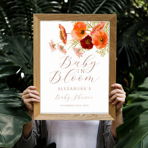Baby in Bloom Wildflower Boho Fall Floral Shower Poster