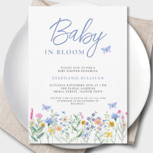 Baby in Bloom Wildflower Boy's Baby Shower Invitation
