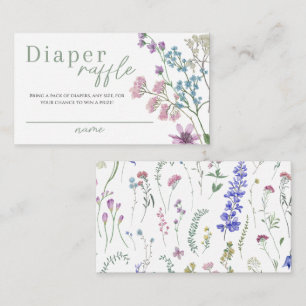 Baby in Bloom Wildflower Diaper Raffle Enclosure Card