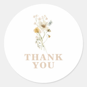Baby in Bloom Wildflower Elegant boho Baby Shower Classic Round Sticker