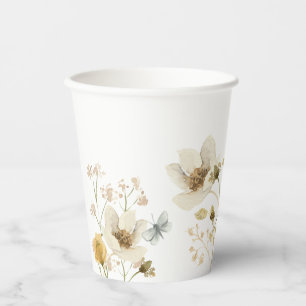 Baby in Bloom Wildflower Elegant boho Baby Shower Paper Cups