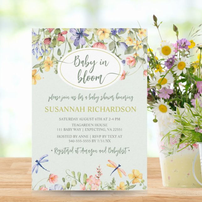 Baby in Bloom Wildflower Garden Baby Shower Invitation (Baby in Bloom Wildflower Garden Baby Shower Invitation)