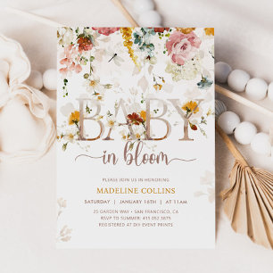 Baby In Bloom Wildflower Garden Baby Shower Invitation