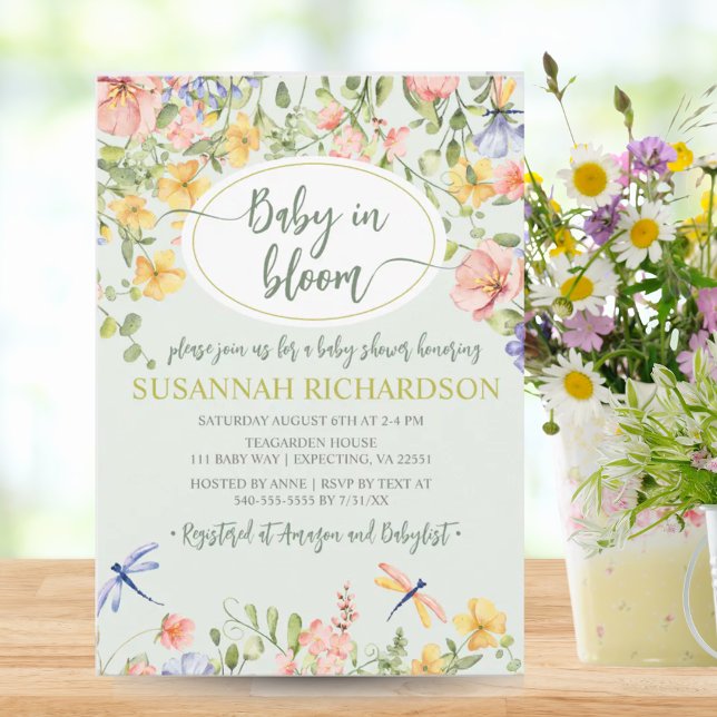 Baby in Bloom Wildflower Garden Baby Shower Invitation (Baby in Bloom Wildflower Garden Baby Shower Invitation)