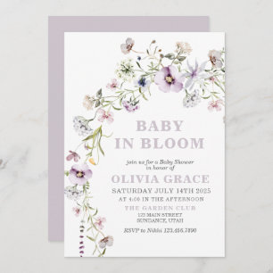 Baby in Bloom Wildflower garden Baby Shower Invitation