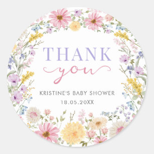 Baby in Bloom: Wildflower Garden Classic Round Sticker