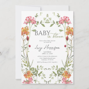 Baby in Bloom Wildflower Garden Invitation