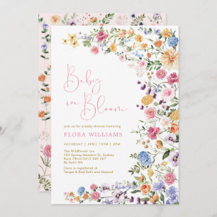 Baby in Bloom Wildflower Girl Baby Shower Invitation