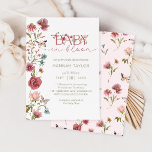 Baby in Bloom Wildflower Girl Baby Shower Invitation