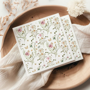 Baby in Bloom Wildflower Girl Baby Shower Napkin