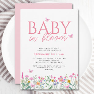 Baby in Bloom Wildflower Girl's Baby Shower  Invitation
