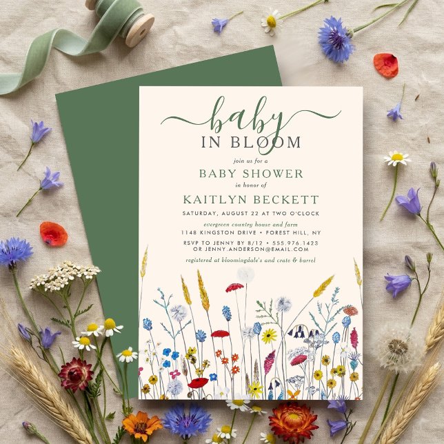 Baby in Bloom Wildflower Meadow Baby Shower Invitation (Creator Uploaded)