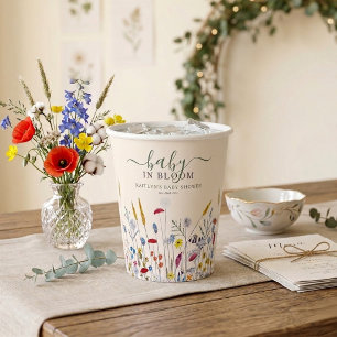 Baby in Bloom Wildflower Meadow Baby Shower Paper Cups