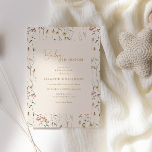 Baby in Bloom Wildflower Meadow Boho Baby Shower Invitation