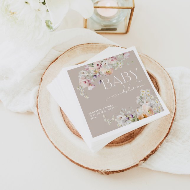 Baby in Bloom Wildflower Spring Baby Shower Napkin (Creator Uploaded)