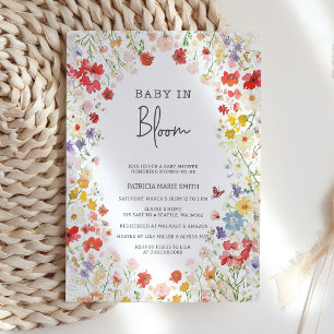 Baby in Bloom Wildflowers Baby Girl Baby Shower Invitation