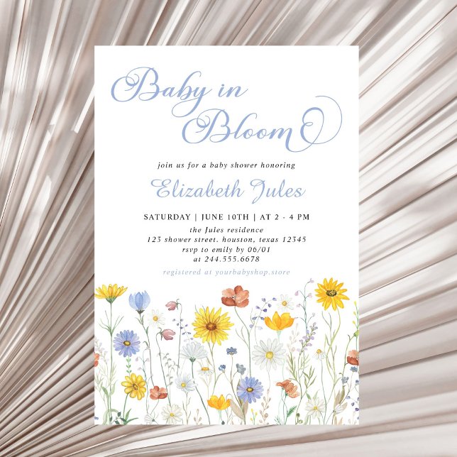 Baby in Bloom Wildflowers Baby Shower Invitation (Creator Uploaded)