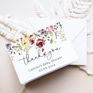 Baby In Bloom Wildflowers Baby Shower Thank You Card