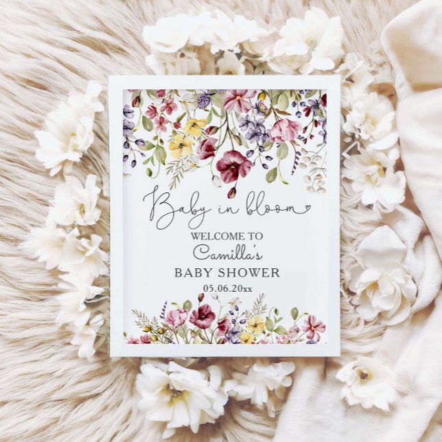 Baby In Bloom Wildflowers  Baby Shower Welcome Poster (Creator Uploaded)