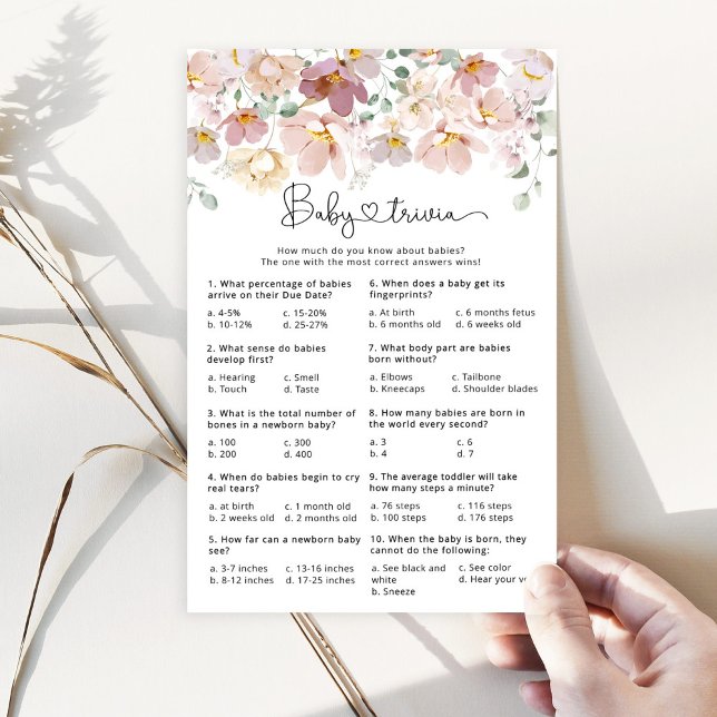 Baby in bloom wildflowers baby trivia game (Creator Uploaded)