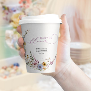 Baby in Bloom Wildflowers Elegant Baby Shower Paper Cups