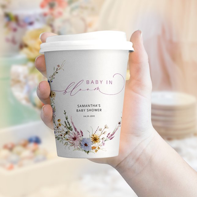Baby in Bloom Wildflowers Elegant Baby Shower Paper Cups (Creator Uploaded)