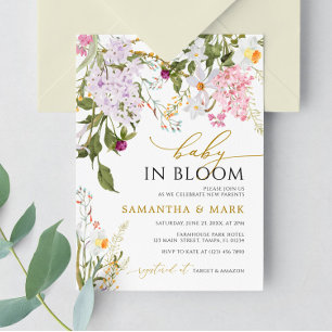 Baby in Bloom Wilflowers Shower Invitation