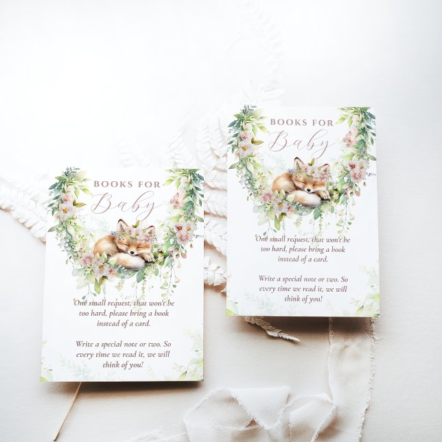 Baby in Bloom Woodland Floral Baby Shower Books Enclosure Card (Creator Uploaded)