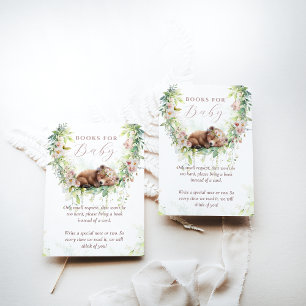Baby in Bloom Woodland Floral Baby Shower Books Enclosure Card